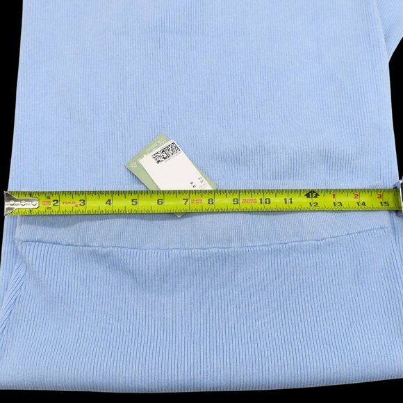 H&M Blue Ribbed Sweater Knit Midi Skirt Front Slit Bodycon Women's Medium NWT - Picture 5 of 6